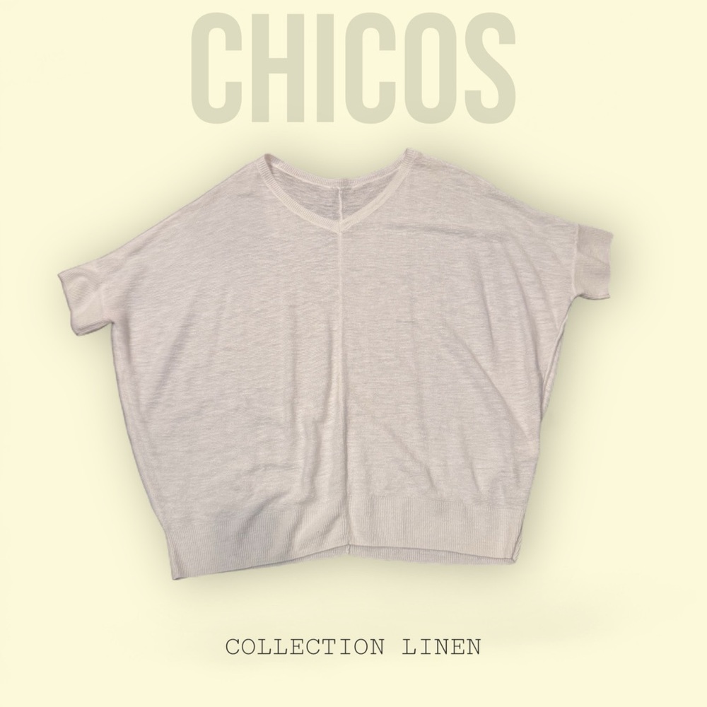 Chico's Light cream Linen Blouse - Picture 1 of 5